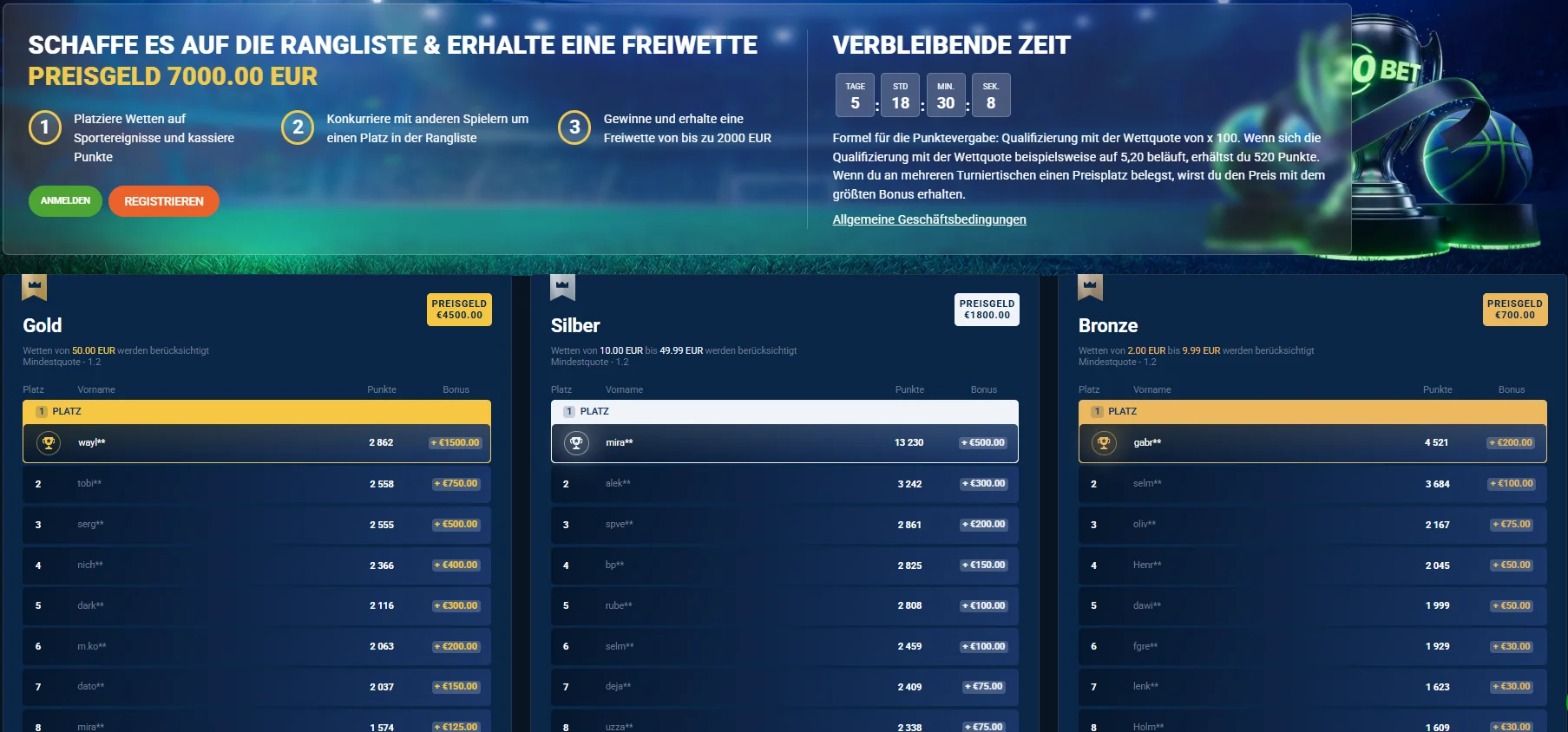 Wettbonus bei Sportwetten ohne LUGAS