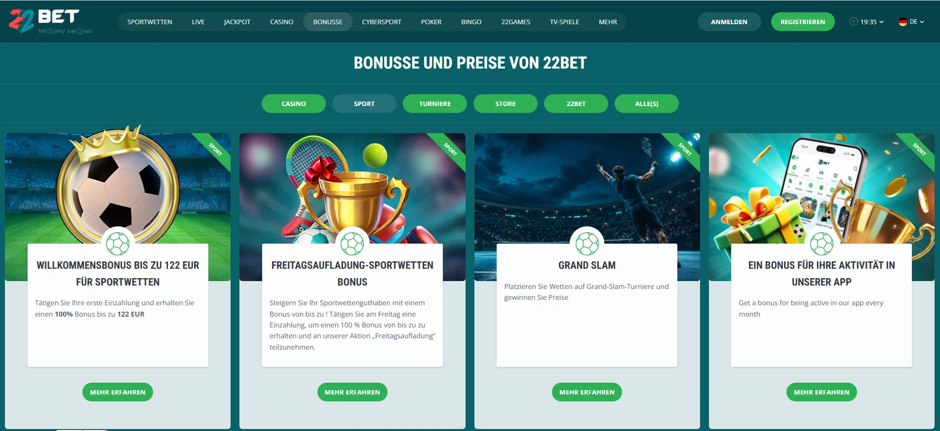 Wettanbieter Bonus und Free Bets vergleichen